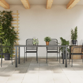 Garden Dining Table Black Aluminum and Glass 74.8 x 35....