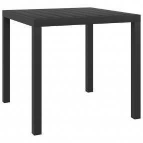 Garden Dining Table Black Aluminum 31.5 x 31.5 x 29.1 i...