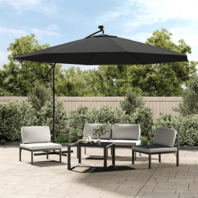 Cantilever Garden Parasol Anthracite Polyester fabric a...