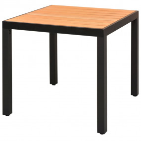 Garden Dining Table Brown WPC and Aluminum Medium Durab...