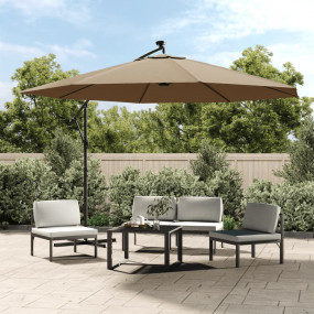 Cantilever Garden Parasol Taupe Polyester Large Tiltabl...