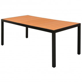 Garden Dining Table Brown WPC top 72.8 x 35.4 x 29.1 in...