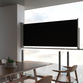 Side Awning Black Screen + Grey Stand Polyester, Powder...