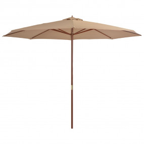 Umbrella Taupe Polyester, bamboo, and hardwood Large