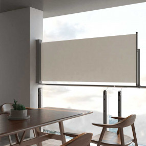 Side Awning Cream and Grey Polyester and Powder-Coated ...