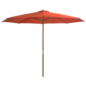 Garden Parasol Terracotta Polyester Large UV-resistant ...