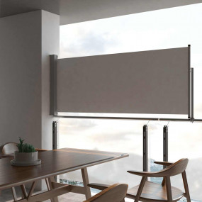 Side Awning Grey Polyester and iron 39.4 x 118.1 in  Re...