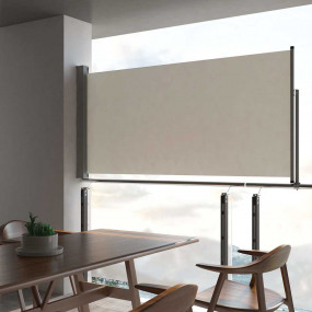 Side Awning Cream Polyester, Powder-Coated Iron 47.2 x ...