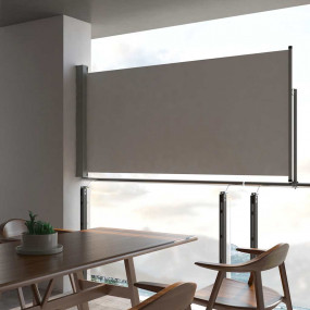 Side Awning Grey Polyester with PU coating 47.2 x 118.1...