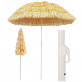 Beach Parasol Natural Polypropylene Medium Height-Adjus...