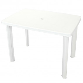Outdoor Table White Plastic Medium Lightweight Garden T...