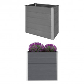 Raised Bed Gray Wood-plastic composite, Aluminum 39.4x1...