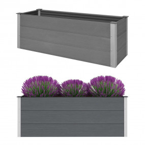 Garden Raised Bed Grey Wood-plastic composite Large Dur...
