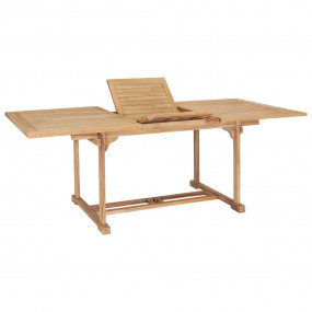 Dining Table Teak Solid Teak Wood Large Extendable Dini...