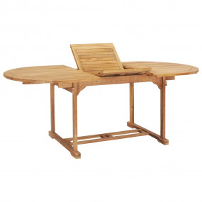 Dining Table Warm Brown Solid Teak Wood 59-79 in