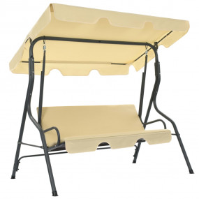 Garden Swing Seat Cream White Powder-coated steel, Poly...