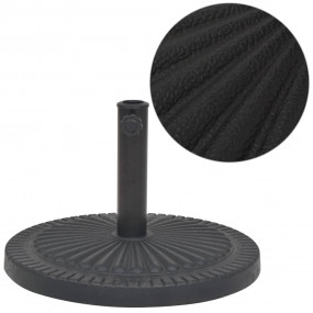 Parasol Base Black Resin 30.9 lbs Decorative Inlays Rou...