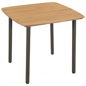 Dining Table Wooden Brown Solid Acacia Wood Medium Dura...