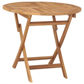 Dining Table Warm Brown Teak Wood Medium Foldable Foldi...