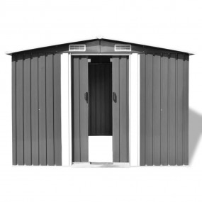 Garden Shed Grey Galvanized Steel Large Garden Shed Rec...