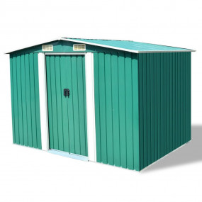 Garden Shed Green Galvanized steel Large Sliding Compon...