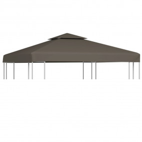 Gazebo Top Cover Taupe Polyester with PVC coating 9.8 x...