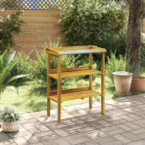 Potting Bench Natural wood color Solid acacia wood with...