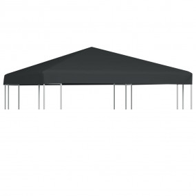 Gazebo Top Cover Grey Polyester with PVC coating 9.8 x ...