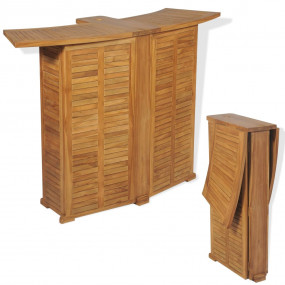 Bar Table Brown Solid Teak Wood Large Foldable Bar Tabl...