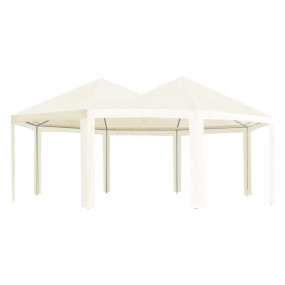Outdoor Gazebo Cream PA-coated polyester, powder-coated...