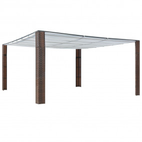 Gazebo Brown and Cream Powder-coated steel and PE ratta...