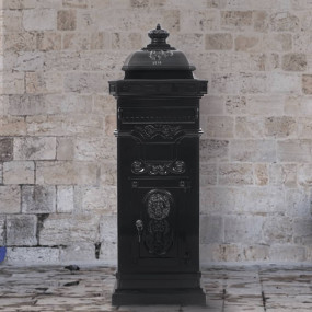 Pillar Letterbox Black Cast Aluminum Standard Locks