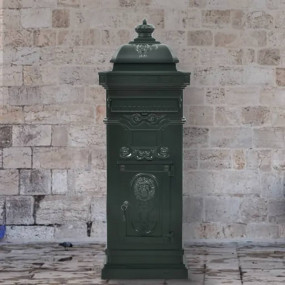 Pillar Mailbox Green Cast aluminum Large Decorative Inl...