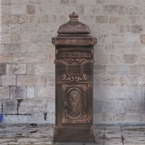 Pillar Letterbox Bronze Cast Aluminum Medium Decorative...