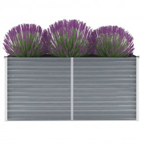 Raised Bed Grey Galvanized Steel 63.0 x 15.7 x 30.3 in ...