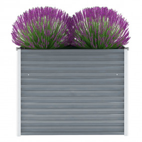 Raised Bed Grey Galvanized Steel 39.4 x 15.7 x 30.3 in ...