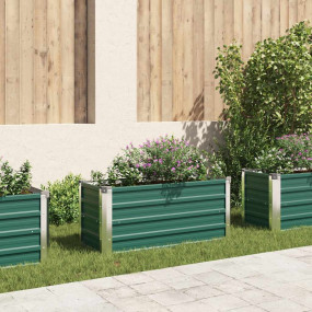 Raised Bed Green Galvanized Steel 39.4 x 15.7 x 17.7 in...