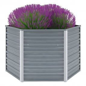 Raised Bed Grey Galvanized Steel 50.8 x 50.8 x 30.3 in ...