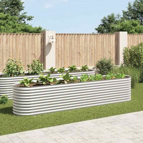 Garden Raised Bed Silver Galvanized Steel Large Tough