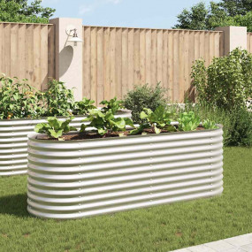 Garden Raised Bed Silver Galvanized steel Large Durable