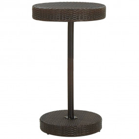 Garden Table Brown PE Rattan Counter Height Durable Bar...
