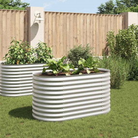 Garden Raised Bed Silver Galvanized Steel 63.0x31.5x31....