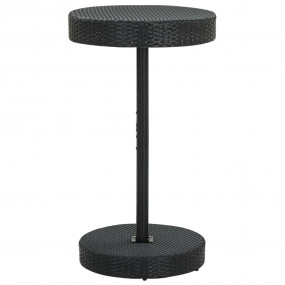 Garden Table Black PE rattan, Powder-coated steel Count...