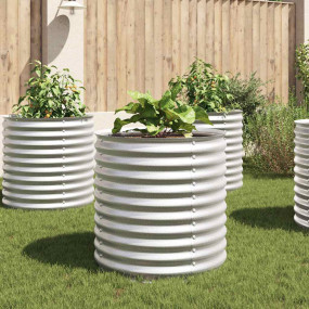Garden Raised Bed Silver Galvanized steel Medium Durabl...
