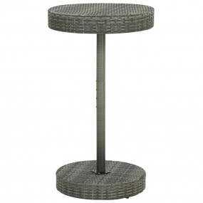 Garden Table Grey PE rattan, powder-coated steel Medium...