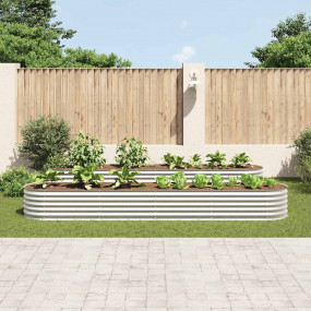 Garden Raised Bed Silver Galvanized Steel Large Durable