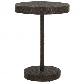 Garden Table Brown Poly Rattan, Powder-Coated Steel Sta...