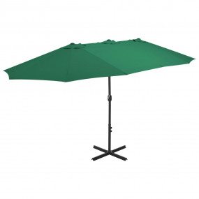 Garden Parasol Green Polyester fabric, Aluminum pole Ex...