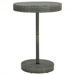 Garden Table Grey PE rattan, powder-coated steel Medium