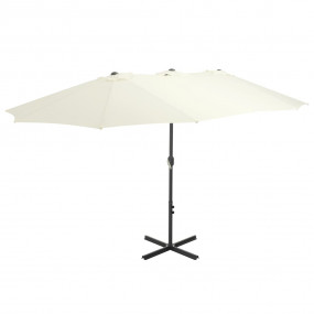 Parasol Sand Polyester and Aluminum Extra Large  Collap...